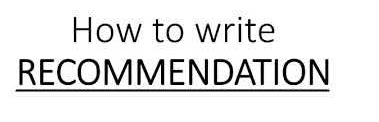 how to write recommendations in research paper