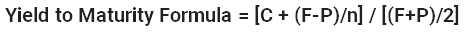 Yield to Maturity Formula